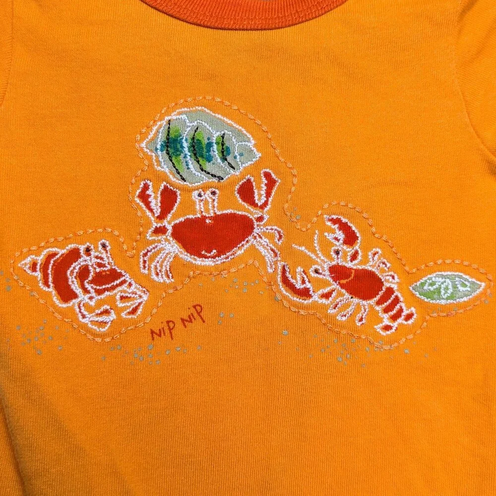 Vintage Osh Kosh Crabs Sea Life Bodysuit‎ Genuine Baby Y2K Size 3 Months